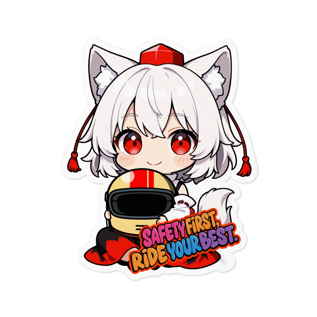 東方Project 犬走椛 お守りステッカー ~Safety First, Ride Your Best~