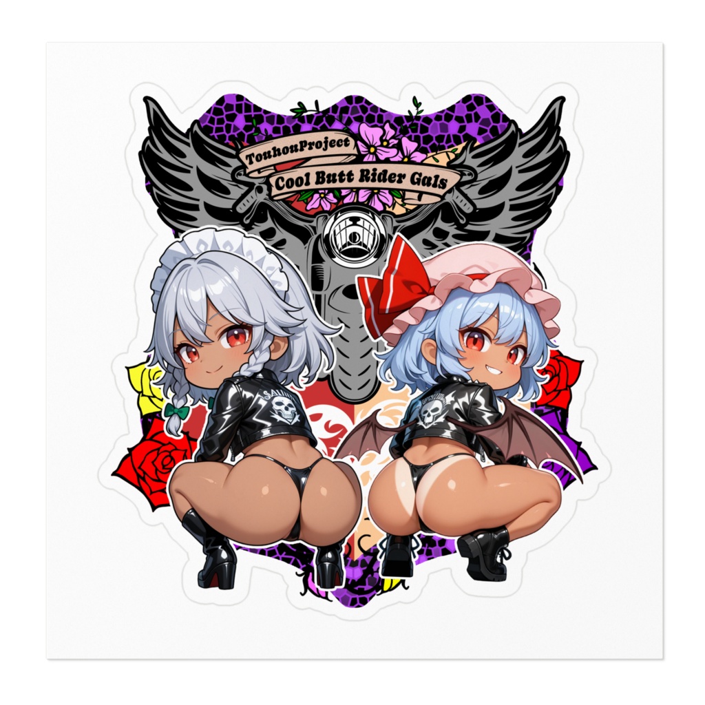 東方Project レミリア×咲夜 Cool Butt Rider GALs ステッカー レザージャケットver