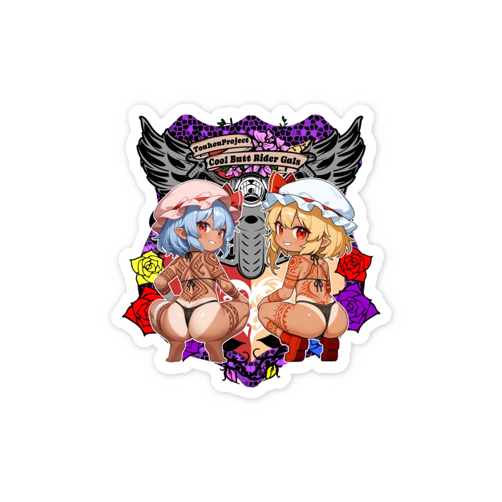 東方Project レミリア×フラン Cool Butt Rider GALs スマホステッカー