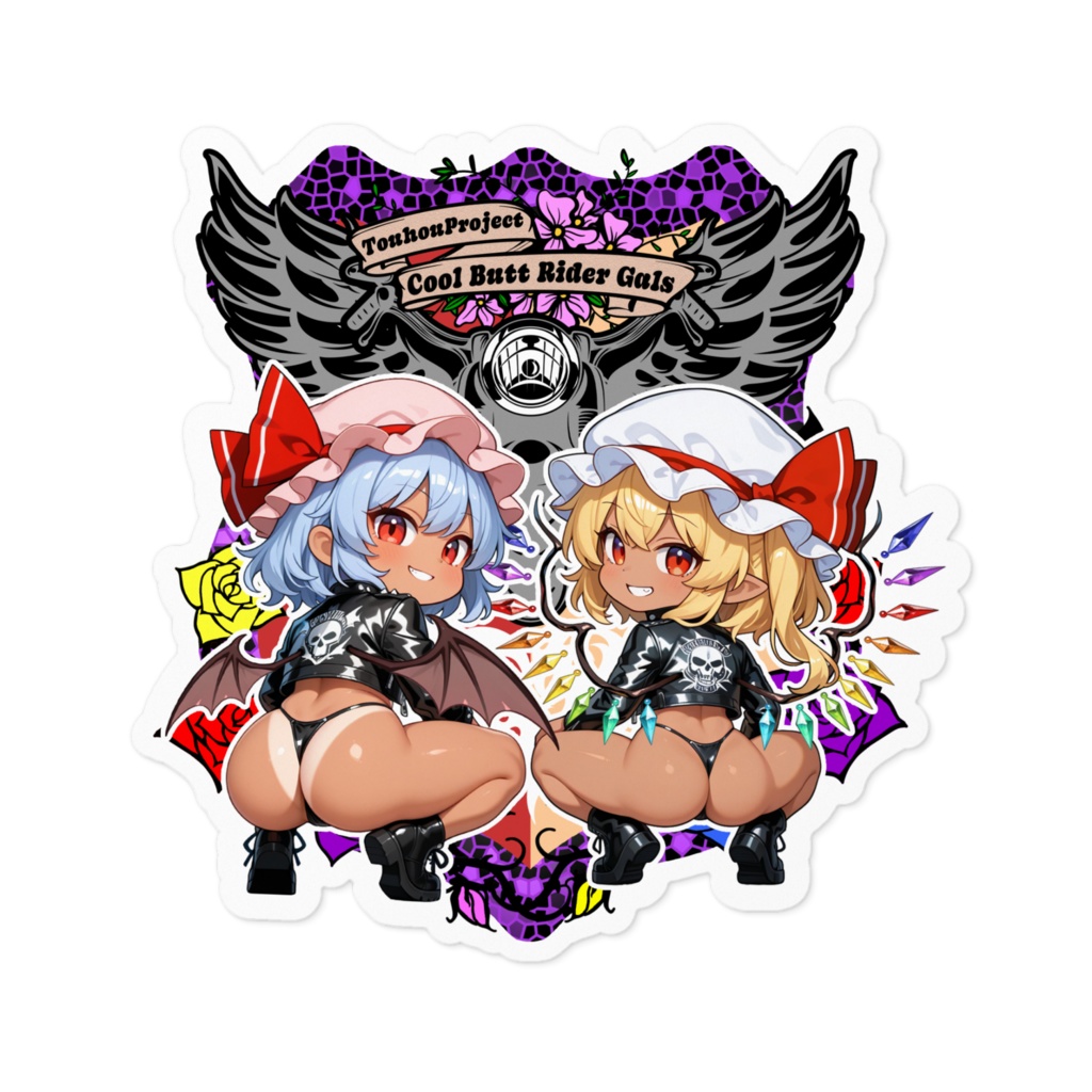 東方Project レミリア×フラン Cool Butt Rider GALs ステッカー レザージャケットver