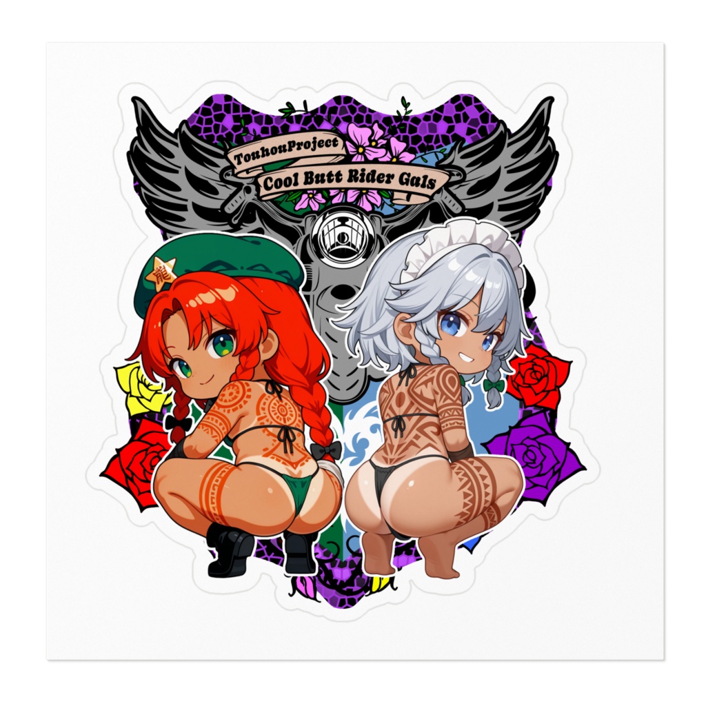 東方Project 十六夜咲夜×紅美鈴 Cool Butt Rider GALs ステッカー