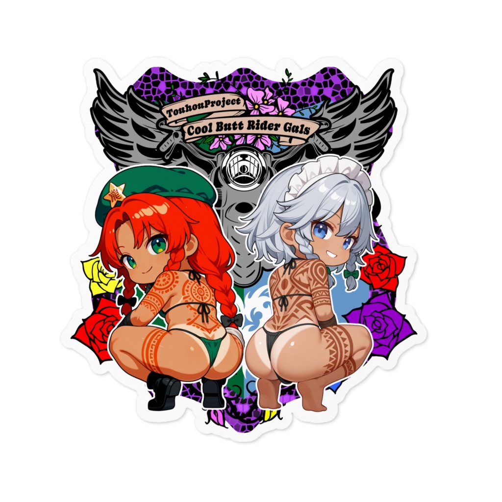 東方Project 十六夜咲夜×紅美鈴 Cool Butt Rider GALs ステッカー
