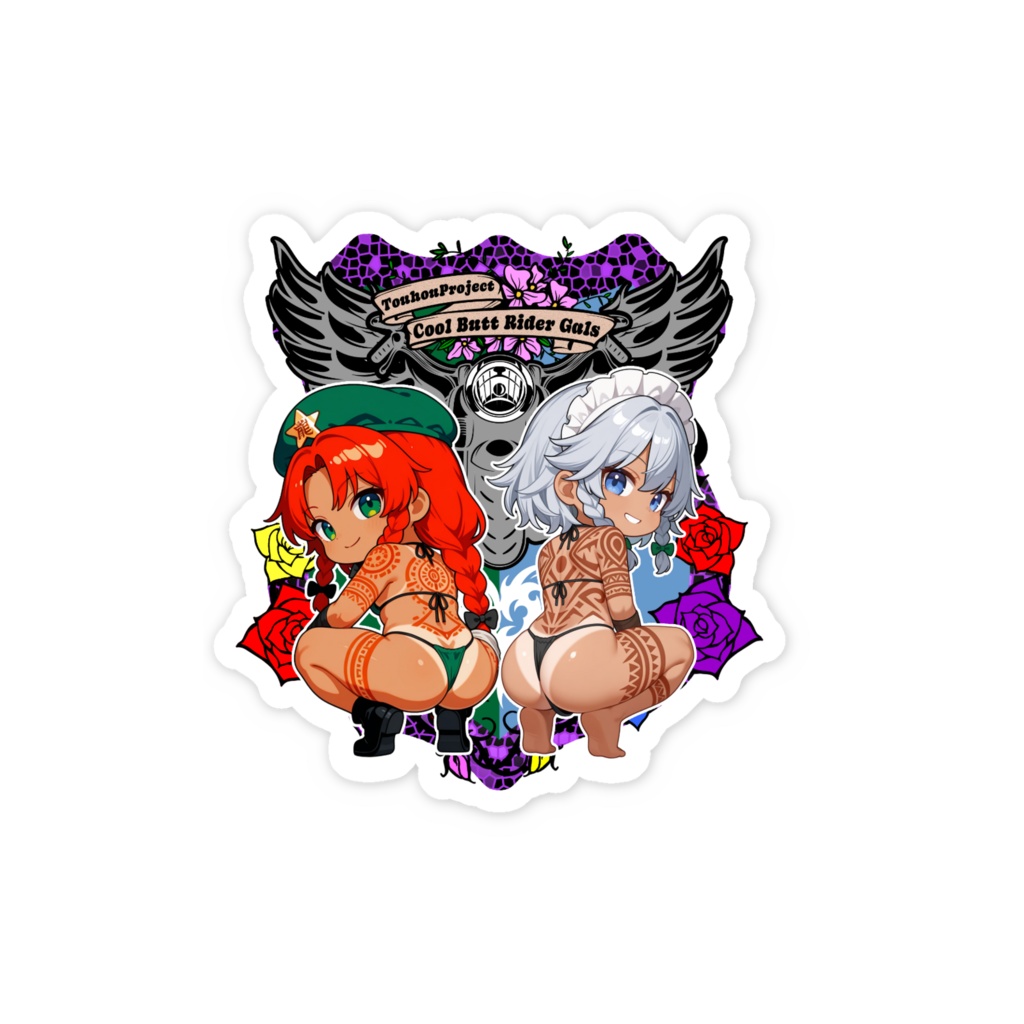 東方Project 十六夜咲夜×紅美鈴 Cool Butt Rider GALs スマホステッカー