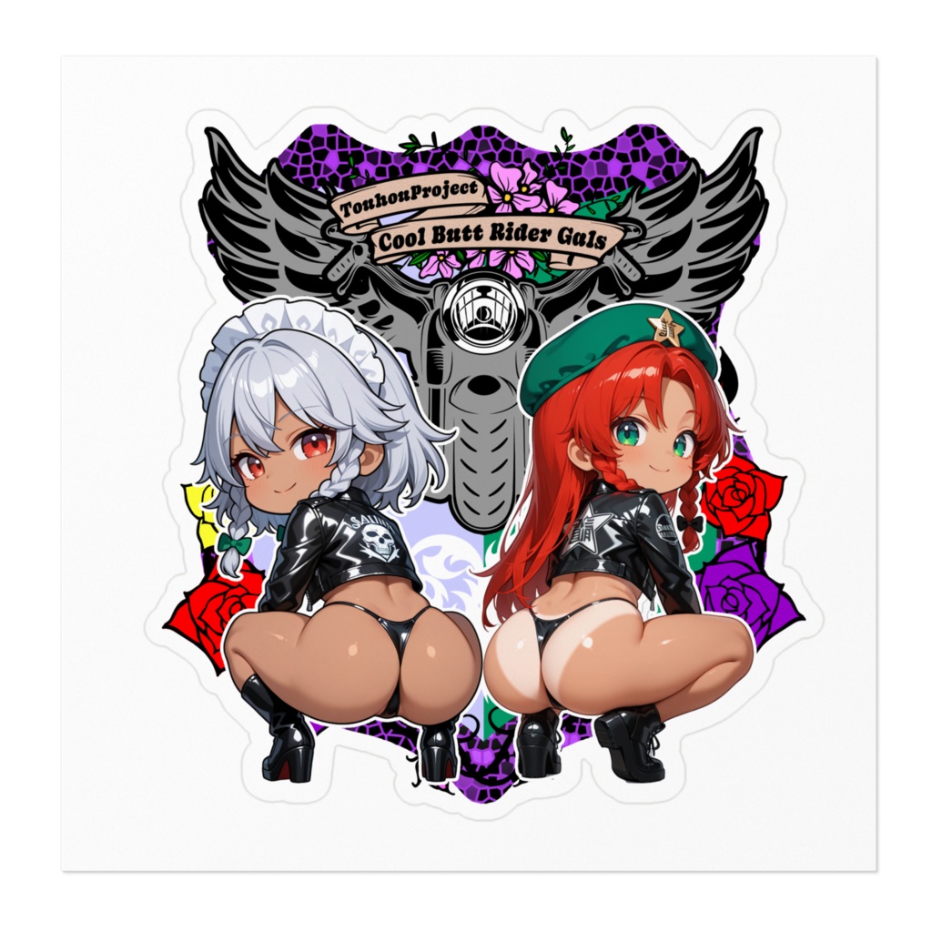東方Project 十六夜咲夜×紅美鈴 Cool Butt Rider GALs ステッカー レザージャケットver