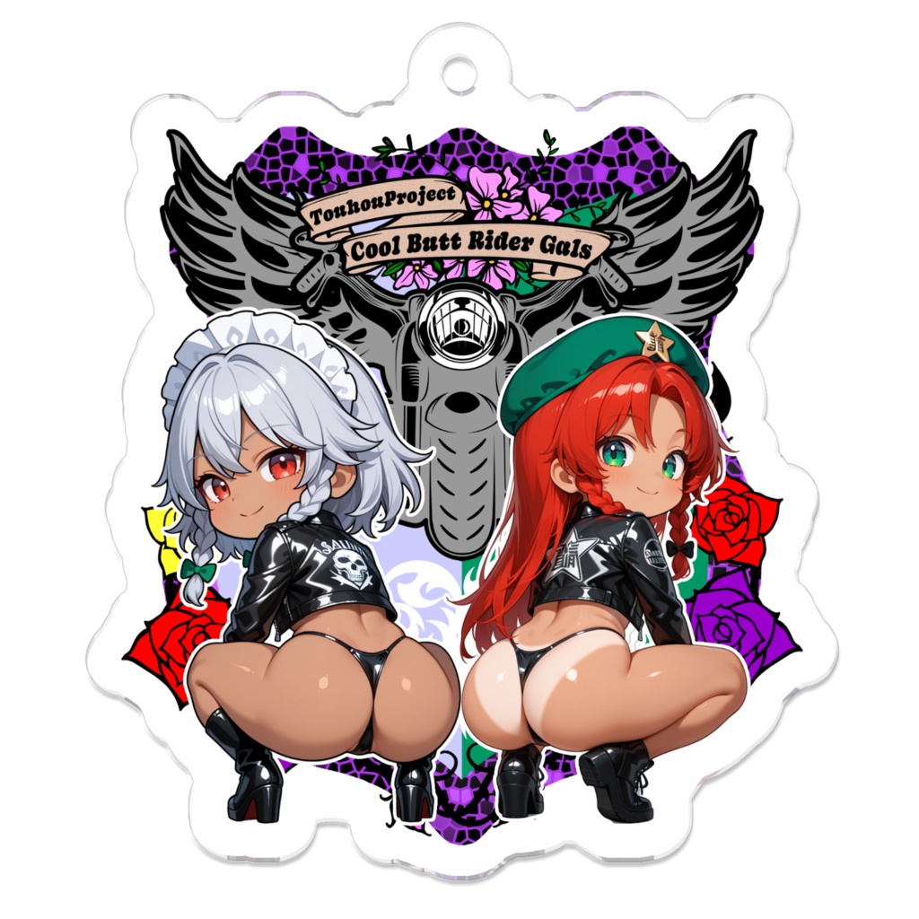 東方Project 十六夜咲夜×紅美鈴 Cool Butt Rider GALs アクリルキーホルダー レザージャケットver