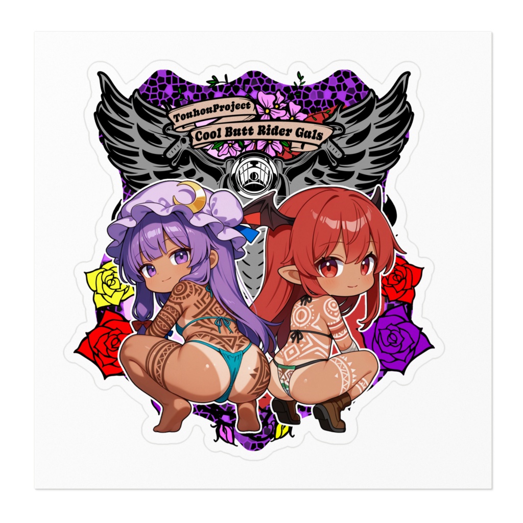 東方Project パチュリー×小悪魔 Cool Butt Rider GALs ステッカー
