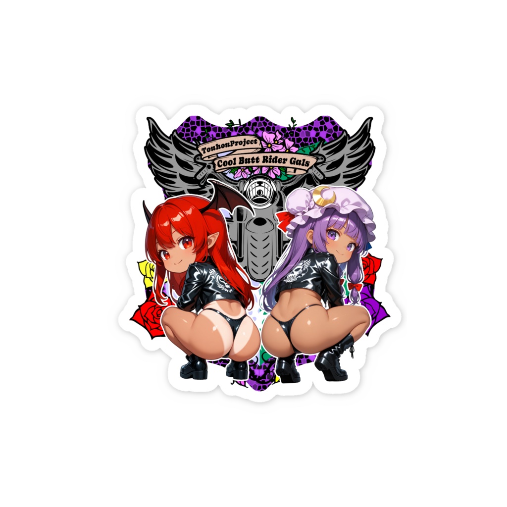 東方Project パチュリー×小悪魔 Cool Butt Rider GALs スマホステッカー レザージャケットver