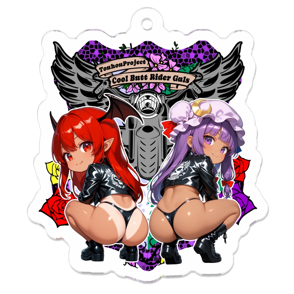 東方Project パチュリー×小悪魔 Cool Butt Rider GALs アクリルキーホルダー レザージャケットver