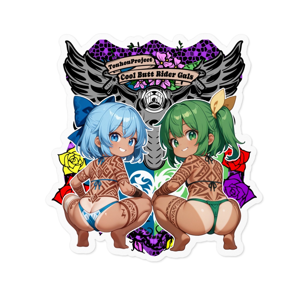 東方Project チルノ×大妖精 Cool Butt Rider GALs ステッカー