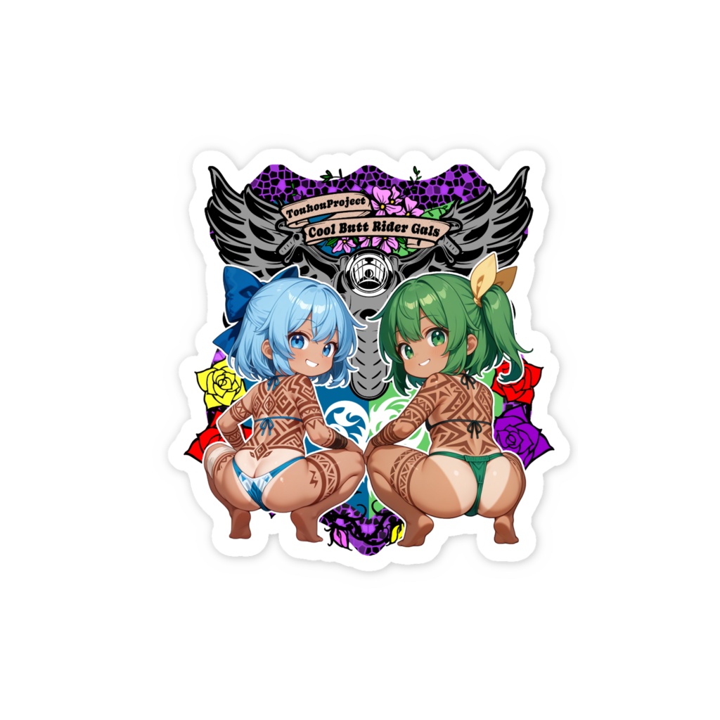 東方Project チルノ×大妖精 Cool Butt Rider GALs スマホステッカー