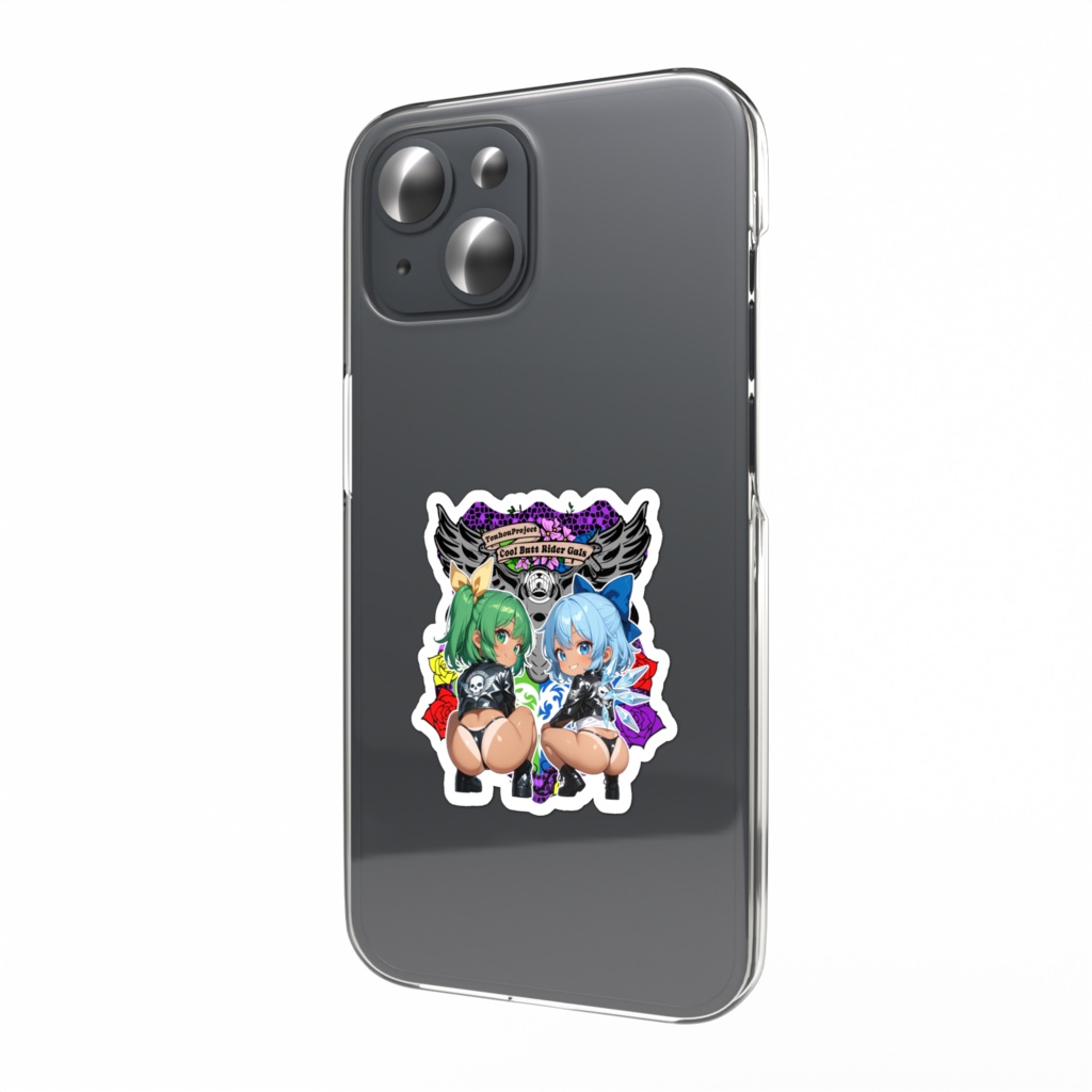 東方Project チルノ×大妖精 Cool Butt Rider GALs スマホステッカー レザージャケットver
