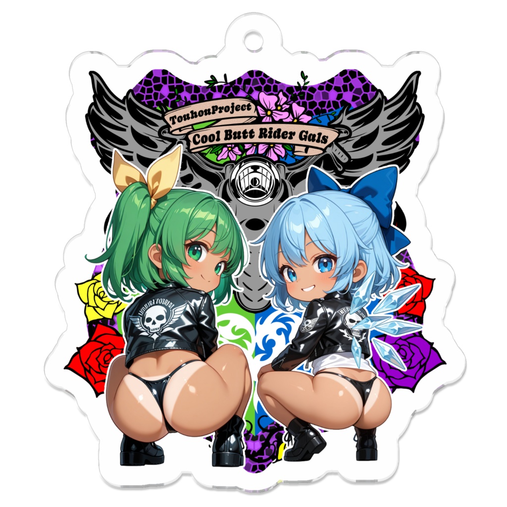 東方Project チルノ×大妖精 Cool Butt Rider GAL アクリルキーホルダー レザージャケットver