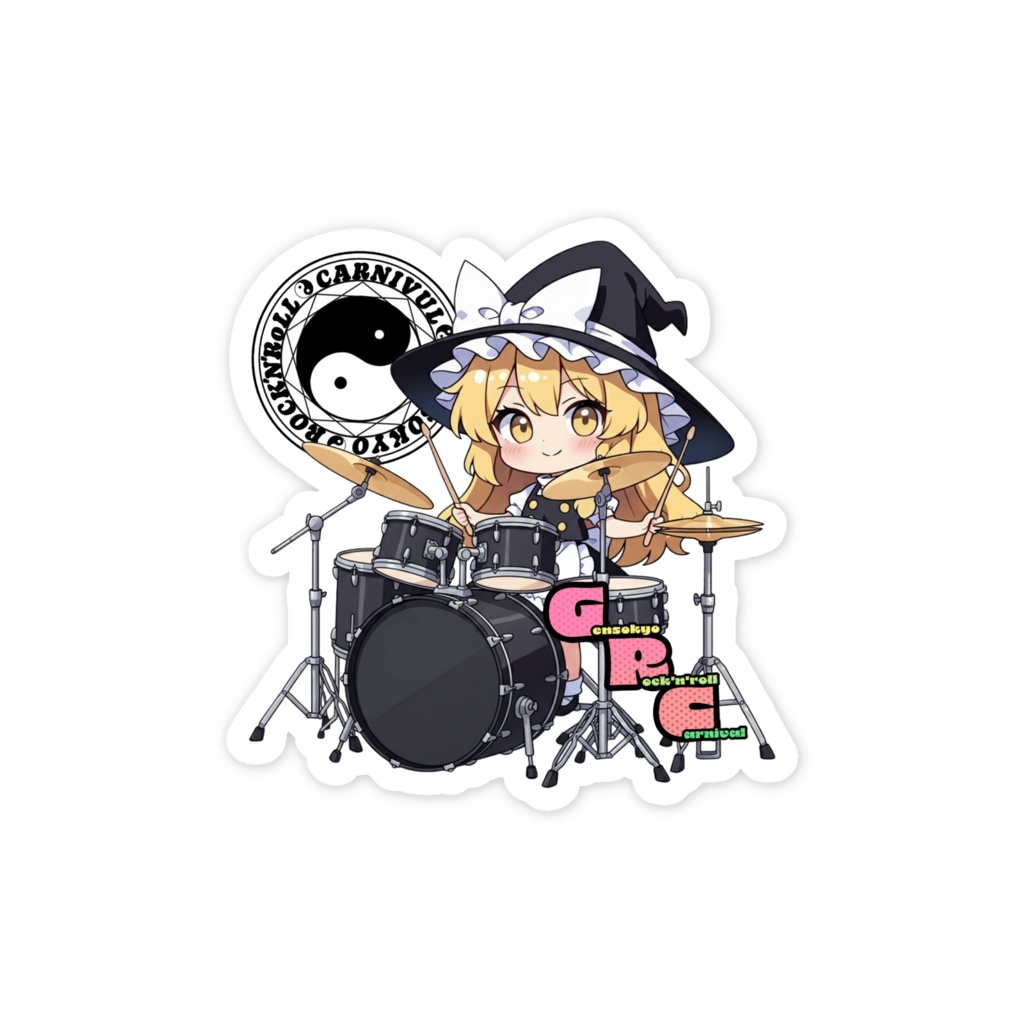 東方Project Gensokyo Rock'n'roll Carnival 霧雨魔理沙 スマホステッカー