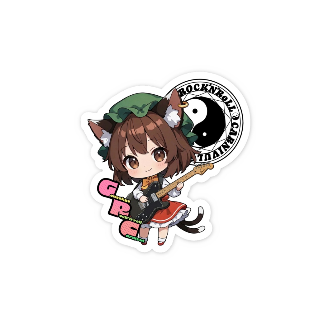 東方Project Gensokyo Rock'n'roll Carnival 橙 スマホステッカー