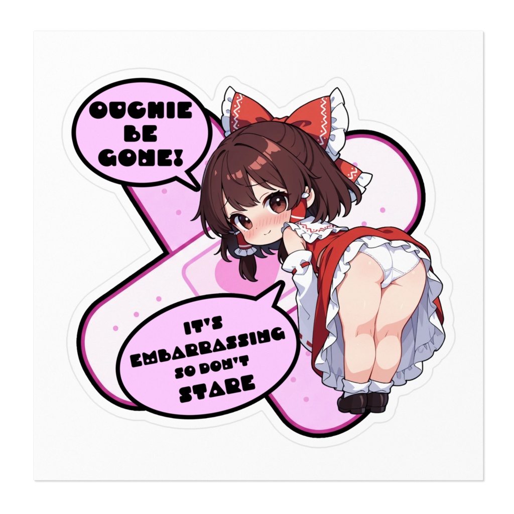 【愛車のキズを可愛く変身!】東方幻想キズデコ!ステッカー 博麗霊夢