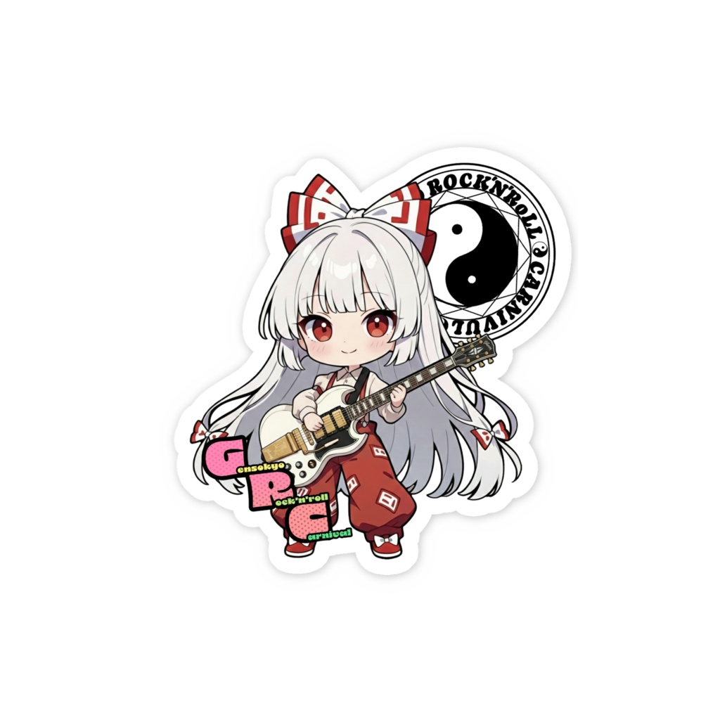 東方Project Gensokyo Rock'n'roll Carnival 藤原妹紅 スマホステッカー