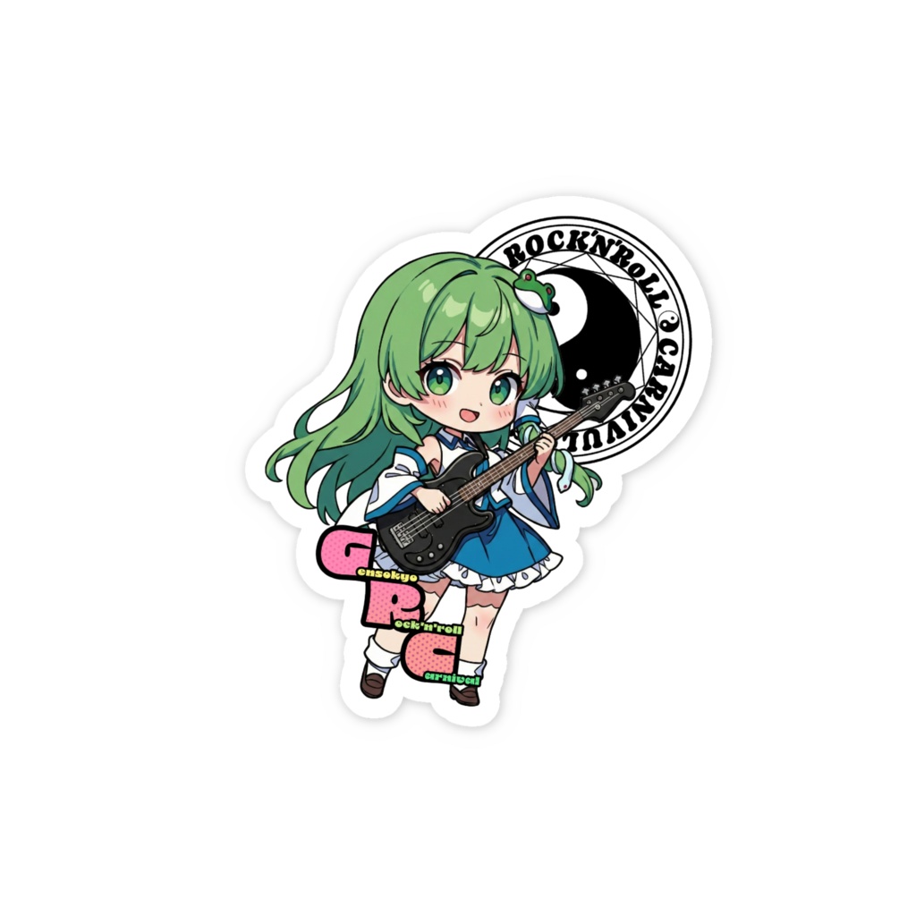 東方Project Gensokyo Rock'n'roll Carnival 東風谷 早苗 スマホステッカー
