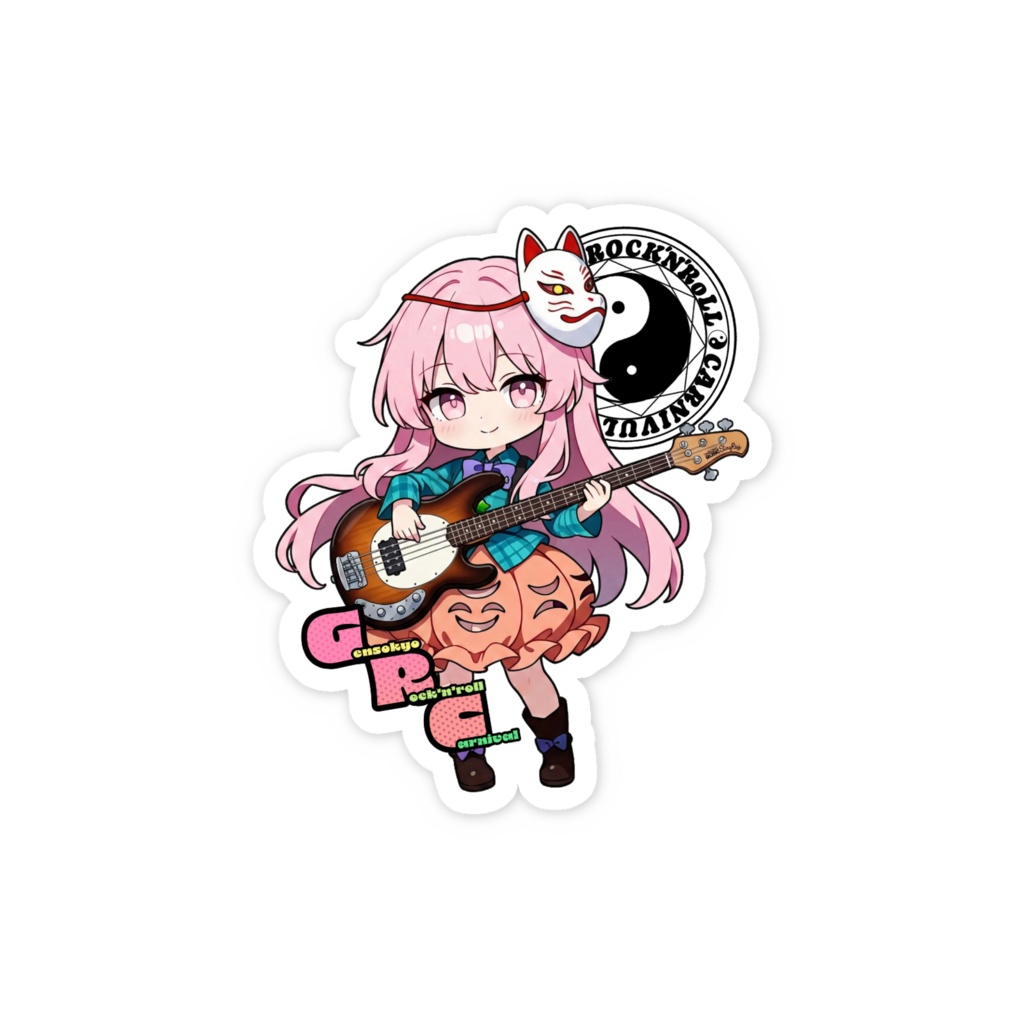 東方Project Gensokyo Rock'n'roll Carnival 秦こころ スマホステッカー