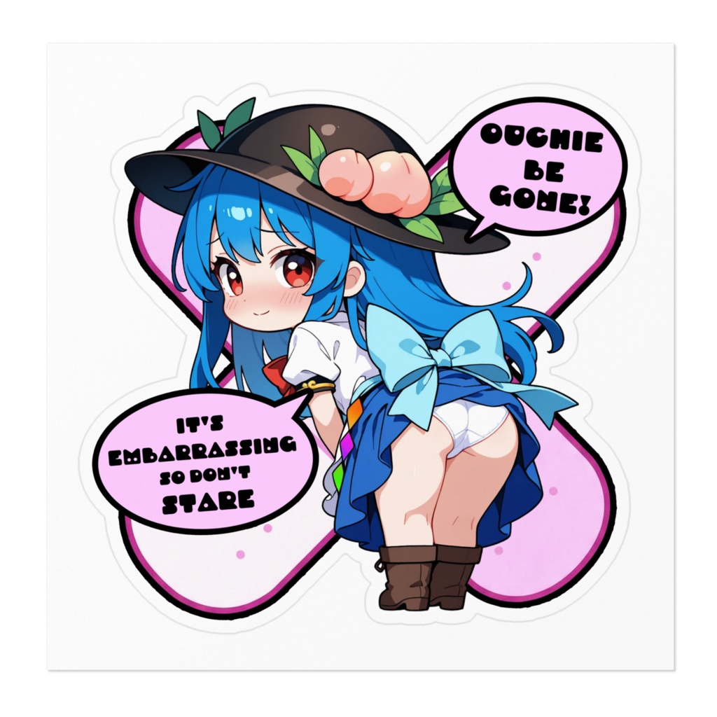 【愛車のキズを可愛く変身!】東方幻想キズデコ!ステッカー 比那名居 天子