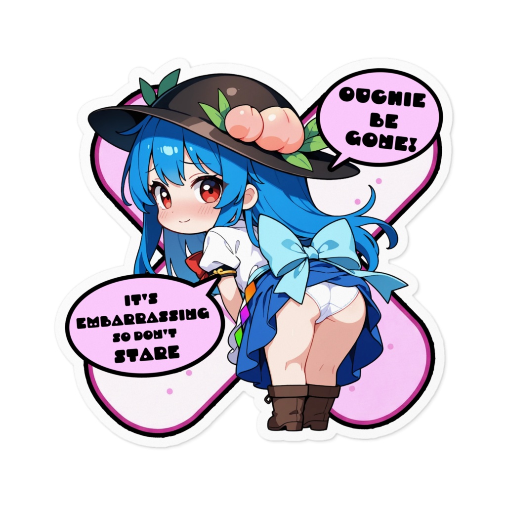 【愛車のキズを可愛く変身！】東方幻想キズデコ！ステッカー 比那名居 天子