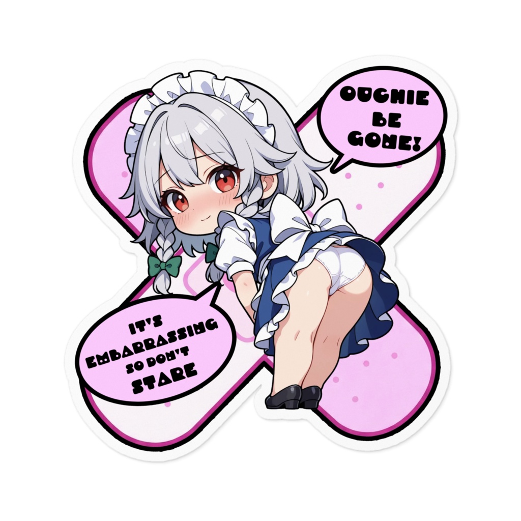 【愛車のキズを可愛く変身!】東方幻想キズデコ!ステッカー 十六夜咲夜