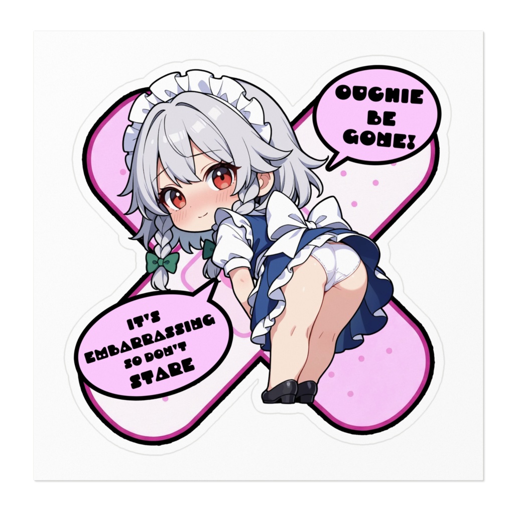 【愛車のキズを可愛く変身!】東方幻想キズデコ!ステッカー 十六夜咲夜