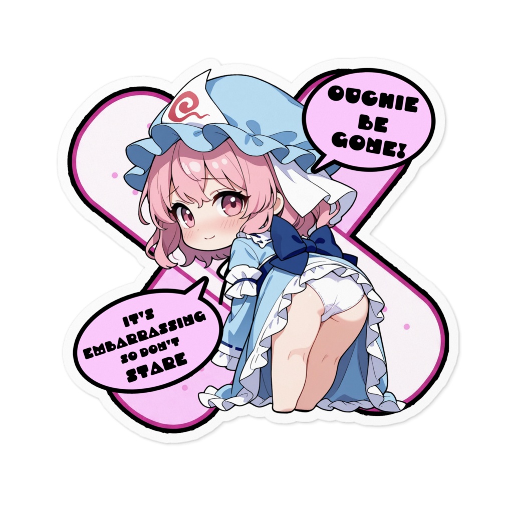 【愛車のキズを可愛く変身!】東方幻想キズデコ!ステッカー 西行寺幽々子