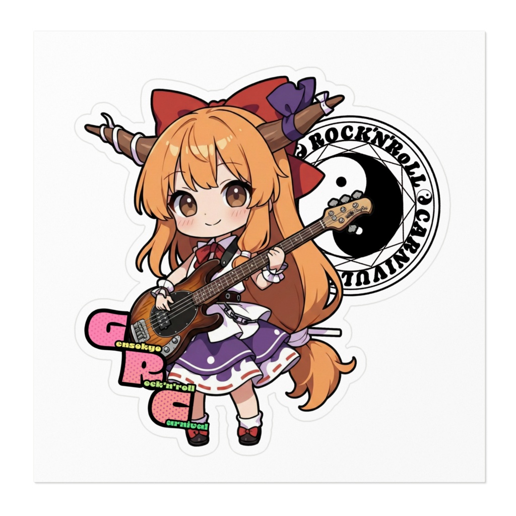 東方Project Gensokyo Rock'n'roll Carnival 伊吹萃香 ステッカー/