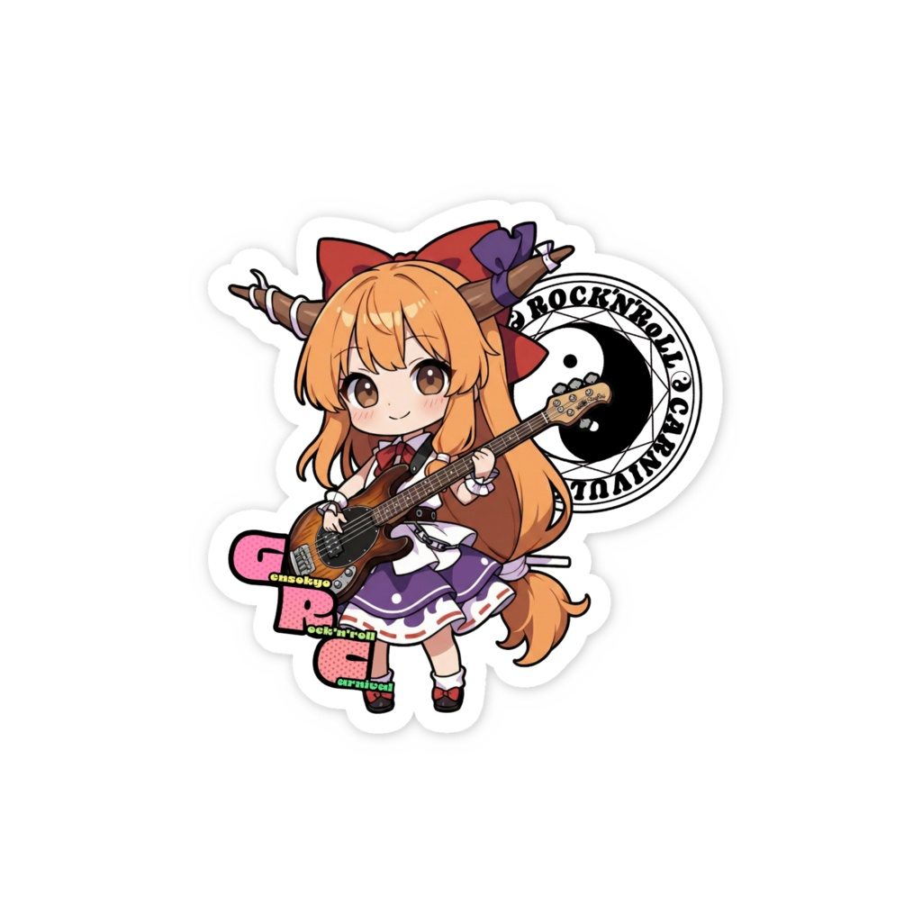 東方Project Gensokyo Rock'n'roll Carnival 伊吹萃香 スマホステッカー