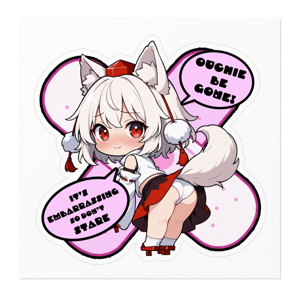 【愛車のキズを可愛く変身!】東方幻想キズデコ!ステッカー 犬走椛