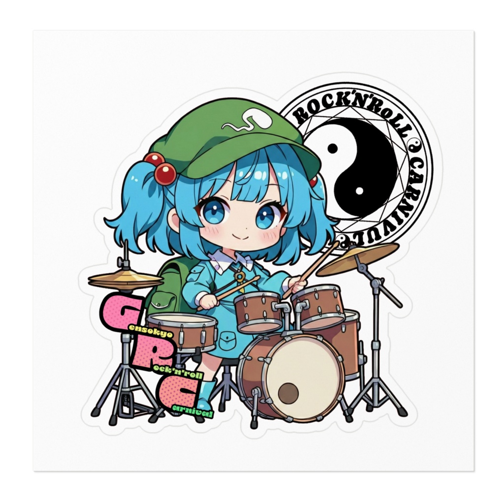 東方Project Gensokyo Rock'n'roll Carnival 河城にとり ステッカー