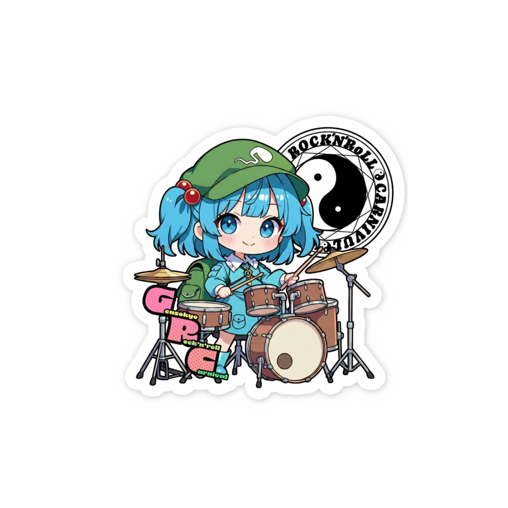 東方Project Gensokyo Rock'n'roll Carnival 河城にとり スマホステッカー