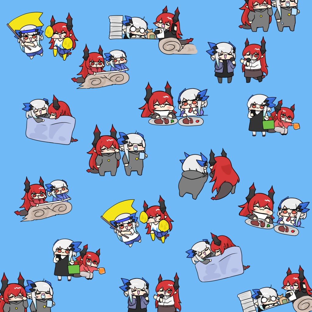 2周年記念 ミニキャラ 缶バッジ / MelvilleBat(メルビレバット)