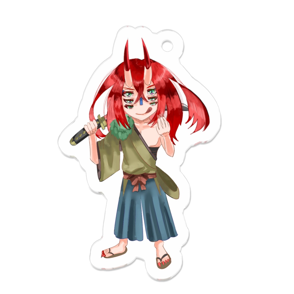 デフォルメ朱角アクキー