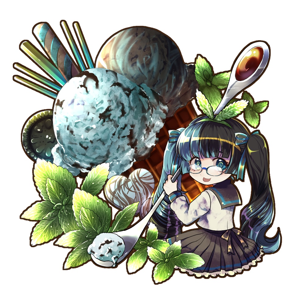 【創作】チョコミント娘さん アクリルキーホルダー