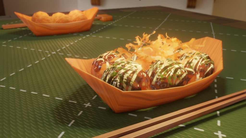 ３Ｄメシ「たこ焼き」blenderデータ