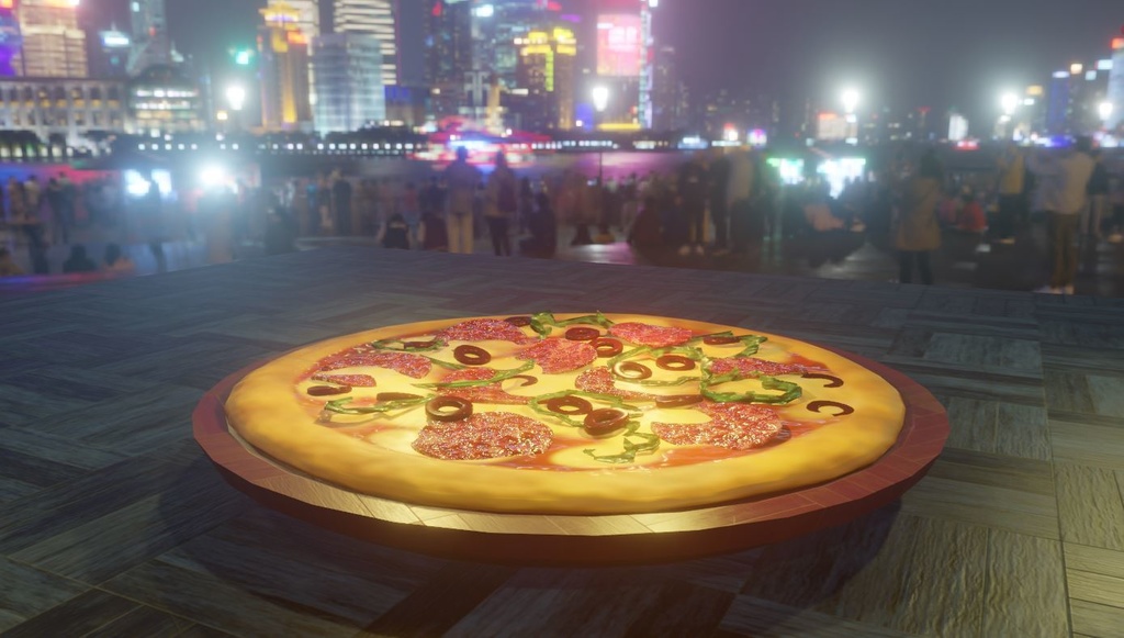 3Dメシ「ピザ」blenderデータ