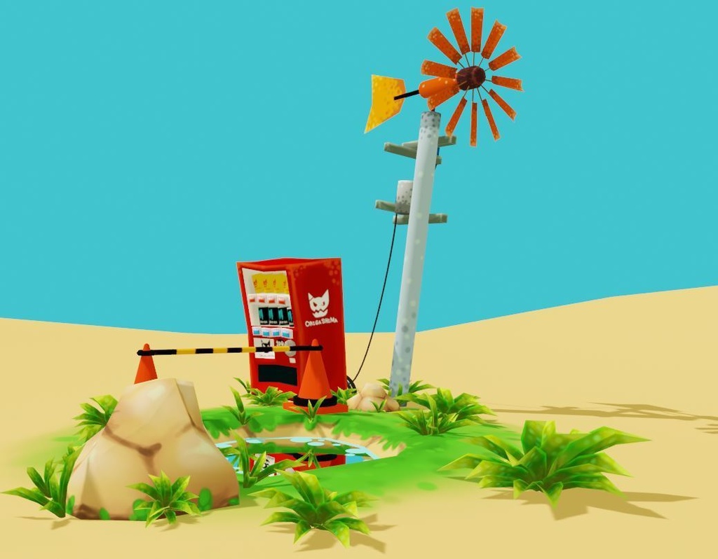 【無料】砂漠モデルデータ(反射の練習用)【blender2.83】