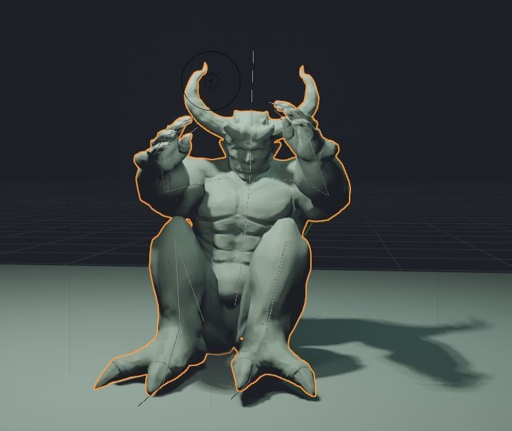 【無料】筋トレするデーモン【blender2.9】