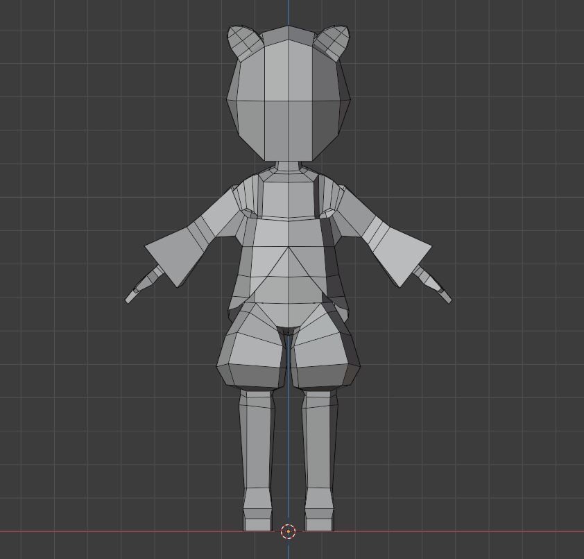【無料】ボーン&ウェイト練習モデル【blender2.91】