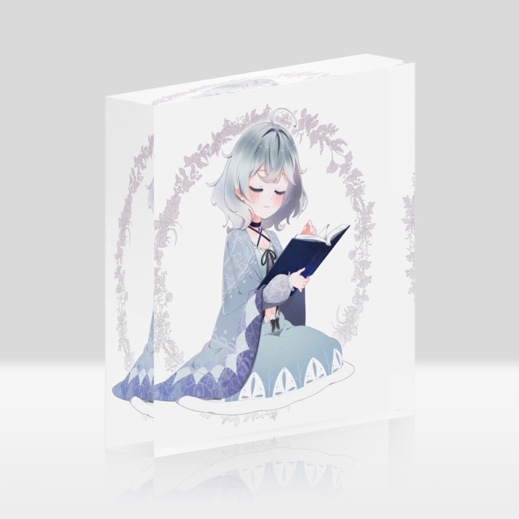 綿雪ミナセ読書ver目閉じ アクリルブロック