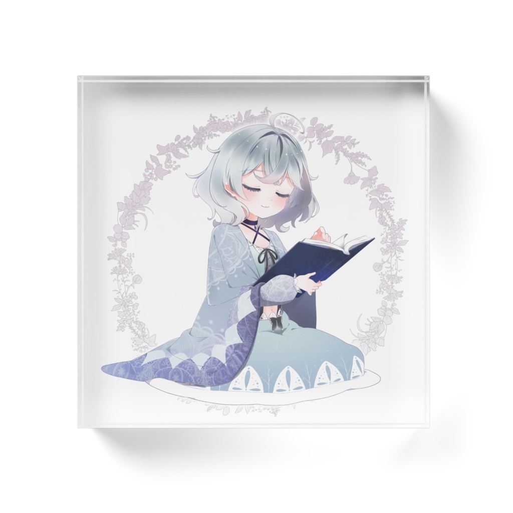 綿雪ミナセ読書ver目閉じ アクリルブロック