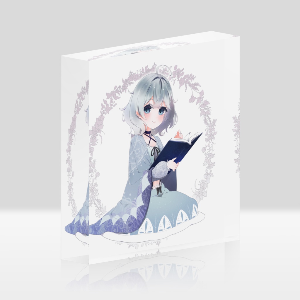 綿雪ミナセ読書ver目開き アクリルブロック