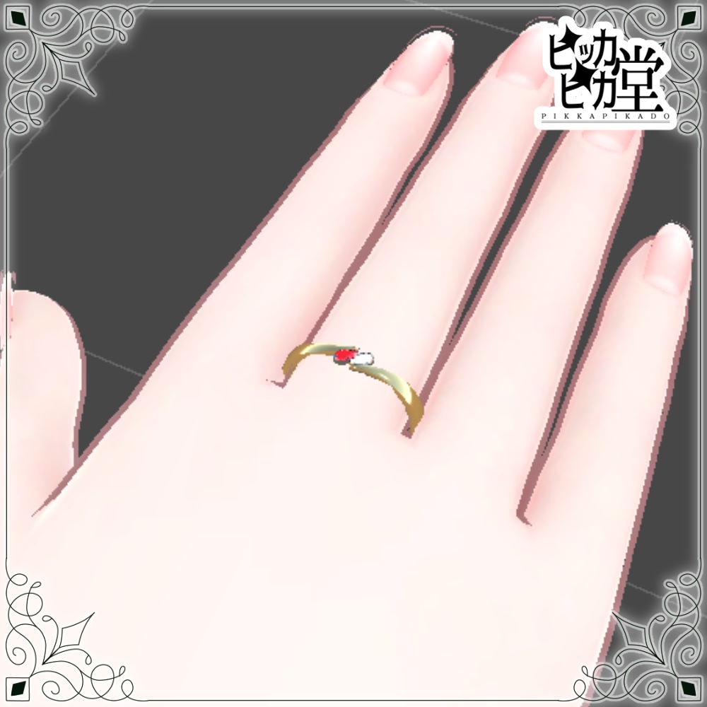 【モデル】ペアシェイプ2石リング【アクセサリー】