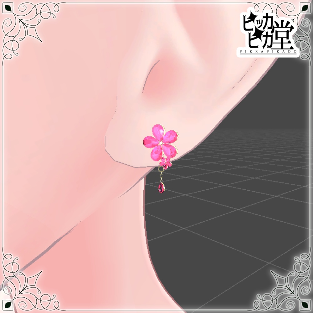 【モデル】フラワーピアス【アクセサリー】