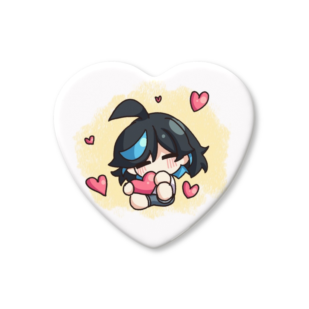 マグロのハート缶バッジ