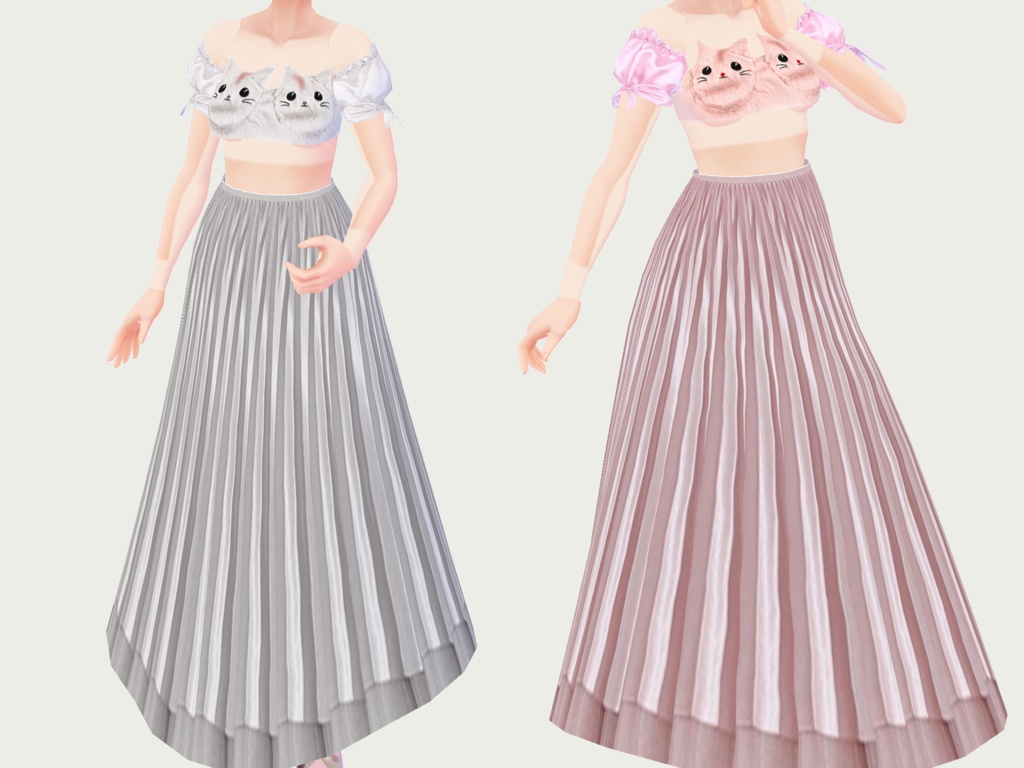 Two dresses (white and pink) VRoid texture