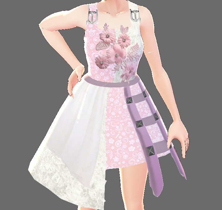 Cagedress white and pink (VRoid Texture)