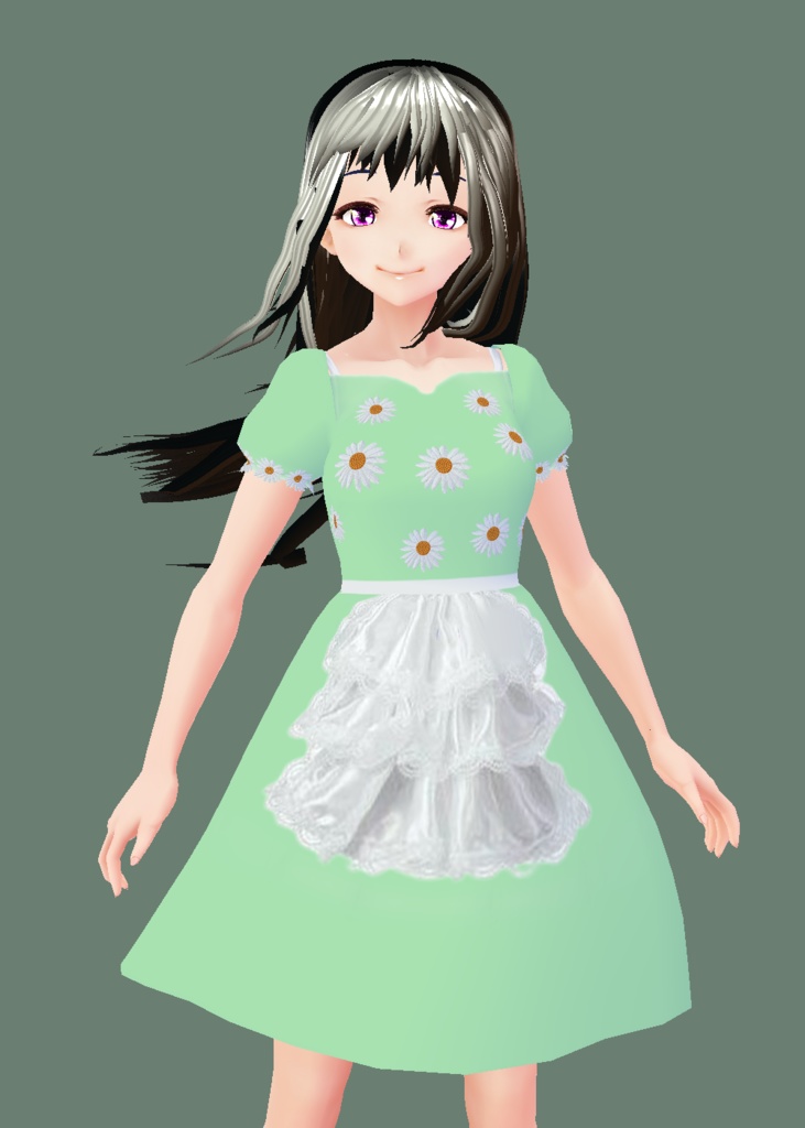 Cute Green Flower Dress (VRoid Texture)