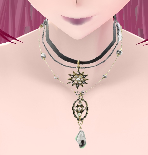 Necklace as a layer for short sleeve dress (VRoid Texture)
